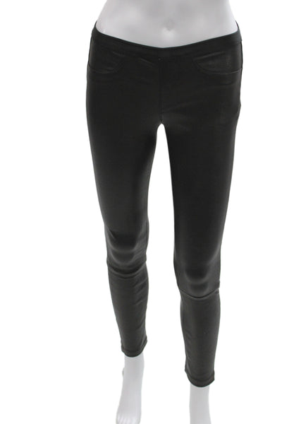 Helmut Lang Womens Ankle Lamb Leather Jeggings Black Size 0