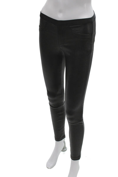 Helmut Lang Womens Ankle Lamb Leather Jeggings Black Size 0