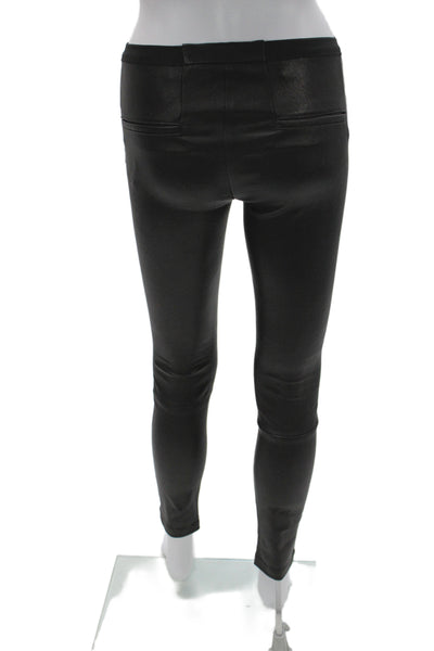 Helmut Lang Womens Ankle Lamb Leather Jeggings Black Size 0
