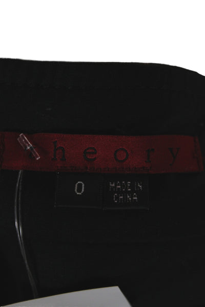 Theory Women Mini Pencil Leather Skirt Black Size 0