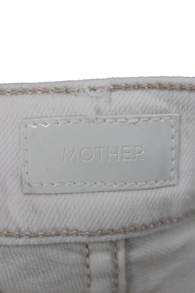 Mother Womens Skinny Cropped Ankle White High Waist Jeans Size 24