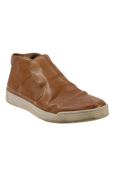 John Varvatos Star USA Men's Leather High Top Loafers Shoes Camel Size 11
