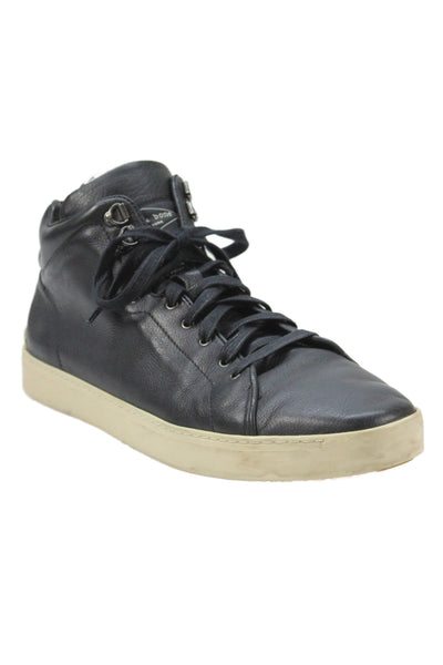 Rag & Bone Men's Leather Lace Up Rubber Sole Sneakers Black Size 12
