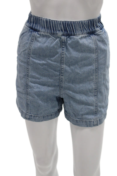 Madewell Unisex 90s Solid Light Blue Cotton Shorts Size XS