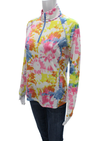 RLX Ralph Lauren Women Blue Mock Neck Long Sleeve Jersey Zip Top Size S