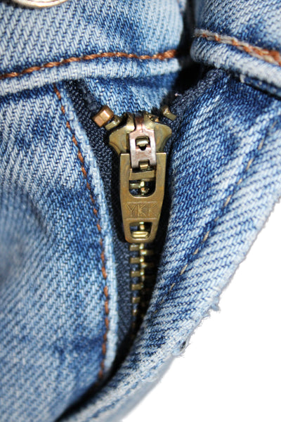 Mother Superior Womens Cropped Mom Jeans Light Blue High Rise Size 25