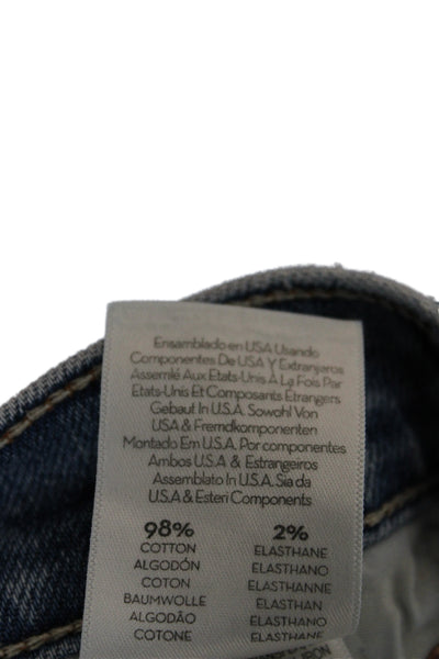 Mother Superior Womens Cropped Mom Jeans Light Blue High Rise Size 25