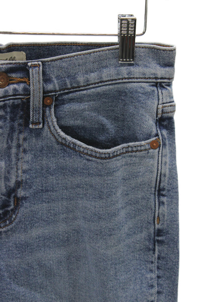 Madewell Womens Cropped Ankle Mom Jeans Blue High Rise Button Size 25