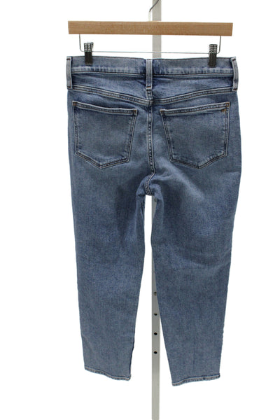 Madewell Womens Cropped Ankle Mom Jeans Blue High Rise Button Size 25
