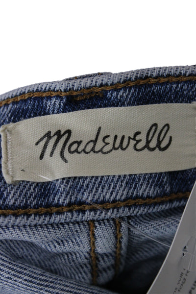 Madewell Womens Cropped Ankle Mom Jeans Blue High Rise Button Size 25