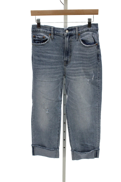 Pistola Women Boyfriend Cropped Light Blue High Rise Jeans Size 26