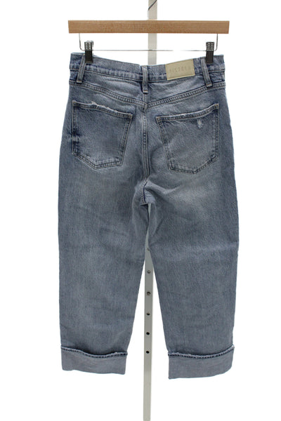 Pistola Women Boyfriend Cropped Light Blue High Rise Jeans Size 26
