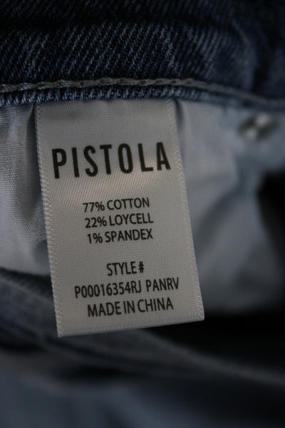 Pistola Women Boyfriend Cropped Light Blue High Rise Jeans Size 26