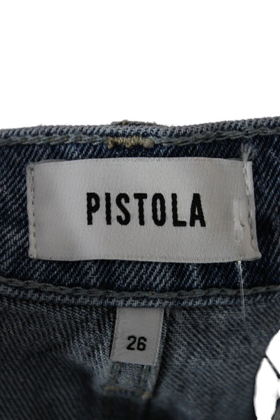 Pistola Women Boyfriend Cropped Light Blue High Rise Jeans Size 26