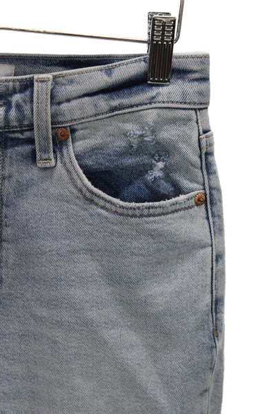 Pistola Women Cropped Straight High Rise Light Blue Jeans Size 26