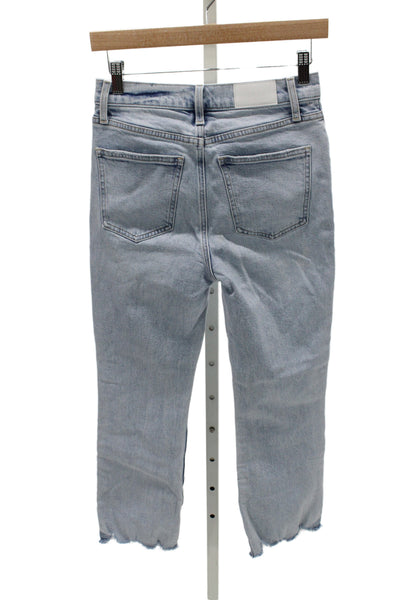 Pistola Women Cropped Straight High Rise Light Blue Jeans Size 26