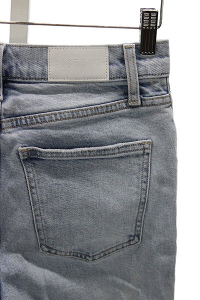 Pistola Women Cropped Straight High Rise Light Blue Jeans Size 26