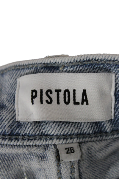 Pistola Women Cropped Straight High Rise Light Blue Jeans Size 26