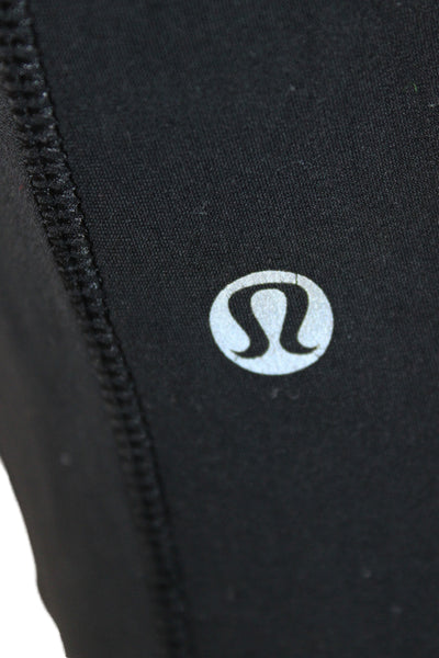 Lululemon Womens Black Striped Polyester Ankle Leggings Size 8