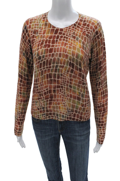 Autumn Cashmere Unisex Brown 100% Cashmere Geometric Pullover Sweater Size S