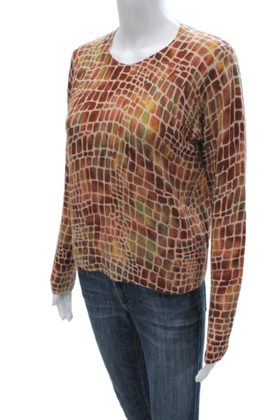 Autumn Cashmere Unisex Brown 100% Cashmere Geometric Pullover Sweater Size S