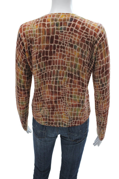 Autumn Cashmere Unisex Brown 100% Cashmere Geometric Pullover Sweater Size S