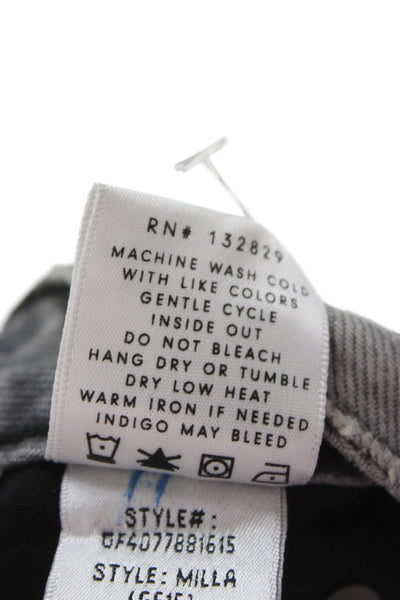 Grlfrnd Women A-Line Mini Skirt Gray Cotton Size 25