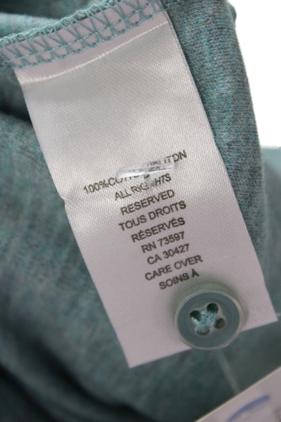 Raffi Mens Short Sleeves Button Down Shirt Blue Cotton Size Small