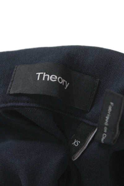 Theory Mens Button Down Isak Shirt Navy Blue Cotton Size Extra Small