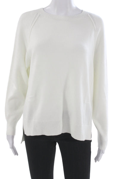 Renuar Unisex Pullover Sweater White Crew Neck Long Sleeve Size S