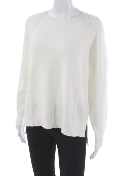 Renuar Unisex Pullover Sweater White Crew Neck Long Sleeve Size S