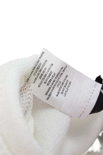 Renuar Unisex Pullover Sweater White Crew Neck Long Sleeve Size S
