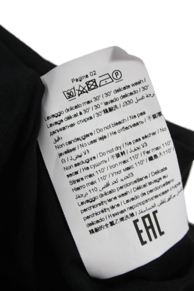 Meimeij Women Jersey T Shirt Black Elastane Long Sleeve Crew Neck Size 46
