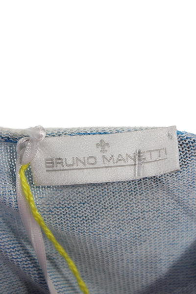 Bruno Manetti Women Basic Blue T-Shirt Round Neck Short Sleeve Size 40