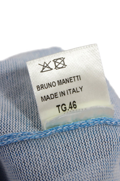 Bruno Manetti Women Blue Basic Round Neck Short Sleeve Blouse Size 46