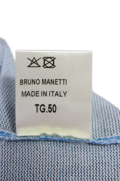 Bruno Manetti Women Basic Tunic Short Sleeve Round Neck Blue Size 50