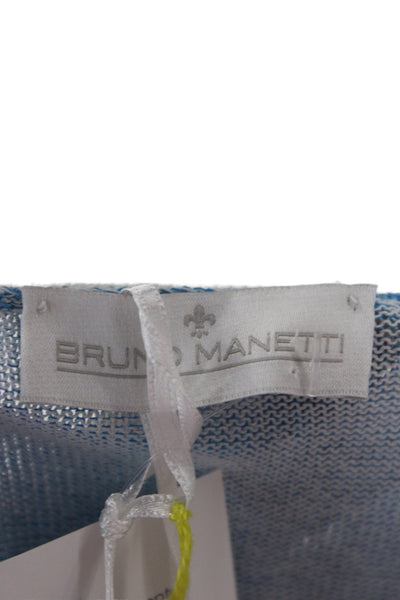 Bruno Manetti Womens Blue Basic T-Shirt Round Neck Short Sleeve Size 44