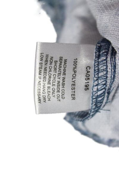 Picadilly Women Blue Check Collared Button Polyester Jacket Long Sleeve Size XS