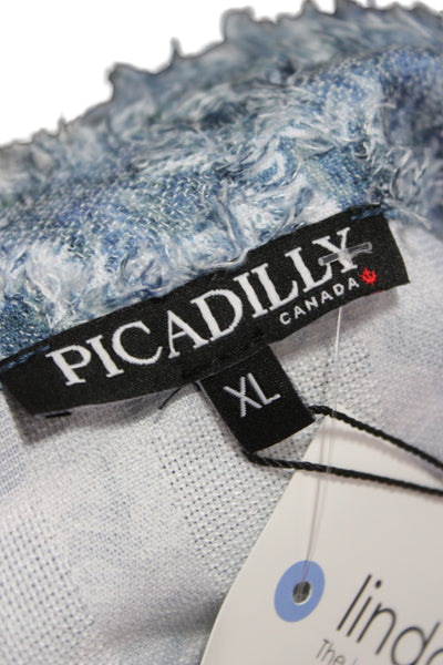 Picadilly Womens Blue Check Collared Button Polyester Jacket Long Sleeve Size XL
