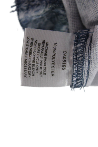 Picadilly Women Jacket Blue Check Collared Long Sleeve 100% Polyester Size M