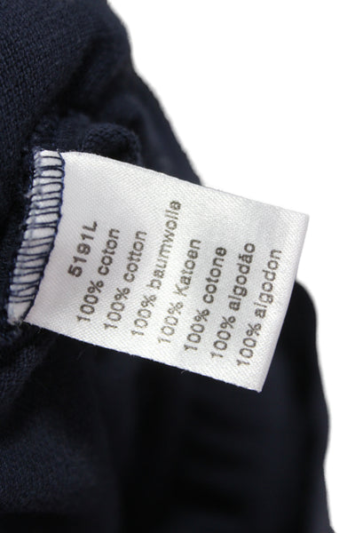 Lacoste Mens Short Sleeve Collared Knit Polo Shirt Navy Blue Cotton Size 9
