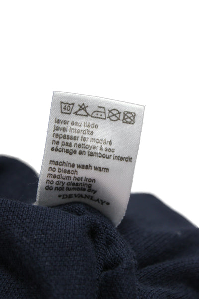 Lacoste Mens Short Sleeve Collared Knit Polo Shirt Navy Blue Cotton Size 9