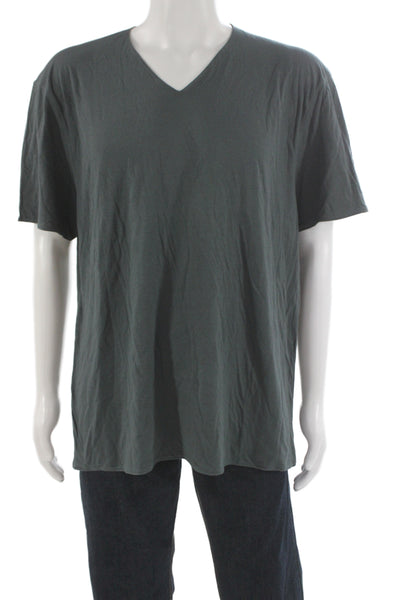 John Varvatos Mens V-Neck Dark Gray Cotton Short Sleeve T-Shirt Size 2XL