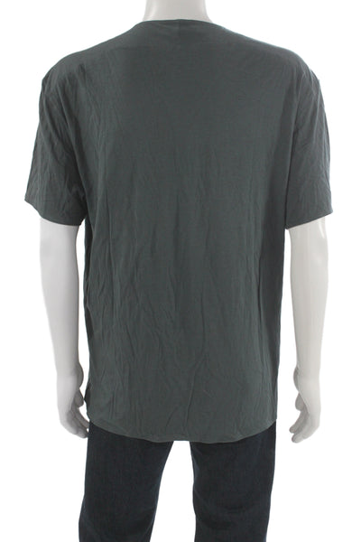 John Varvatos Mens V-Neck Dark Gray Cotton Short Sleeve T-Shirt Size 2XL
