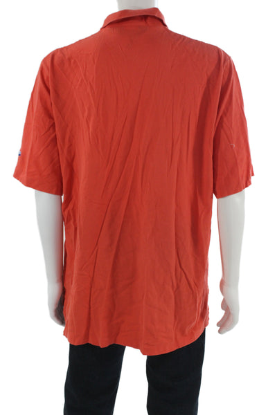 Polo Golf Ralph Lauren Mens Short Sleeve Collared Knit Polo Shirt Orange Size XL