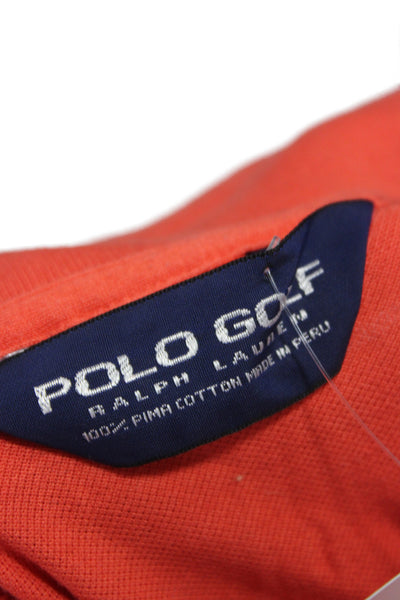 Polo Golf Ralph Lauren Mens Short Sleeve Collared Knit Polo Shirt Orange Size XL