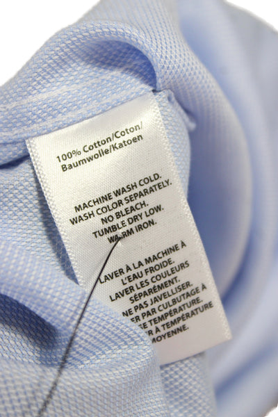 Saks Fifth Avenue Mens Point Collar Dress Shirt Light Blue Cotton Size 17.5