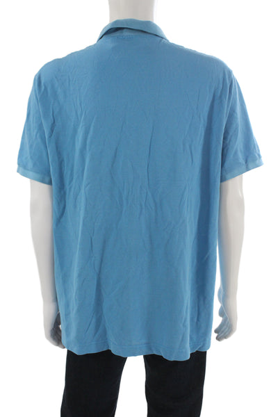 Lacoste Mens Short Sleeve Collared Knit Polo Shirt Blue Cotton Size 3XL