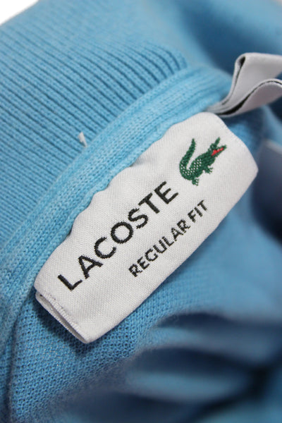 Lacoste Mens Short Sleeve Collared Knit Polo Shirt Blue Cotton Size 3XL