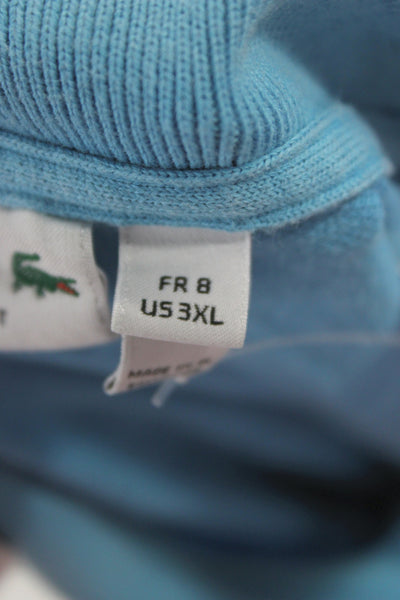 Lacoste Mens Short Sleeve Collared Knit Polo Shirt Blue Cotton Size 3XL